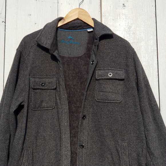 Tommy Bahama Jacket S Soft Heavier Weight Gray Button Up Long Sleeve PLEASE READ - Picture 4 of 9